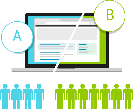 Lead generation door A/B splitsingA/B splitsing